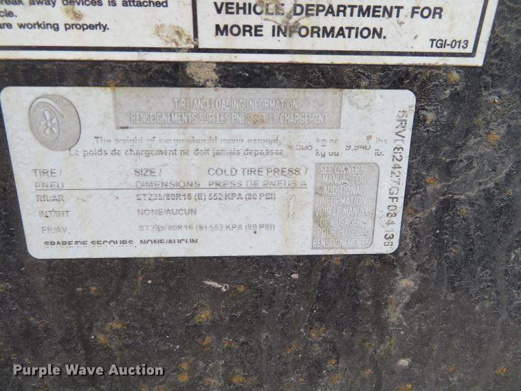 image for item DF9884 2016 Lamar equipment trailer