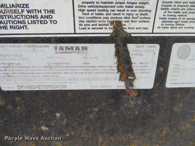 image for item DF9884 2016 Lamar equipment trailer