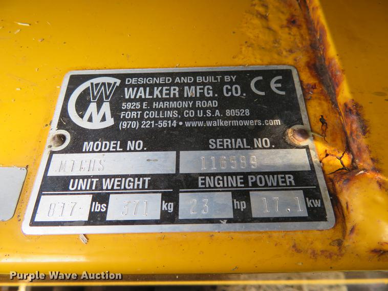 image for item DF9887 Walker MTGHS ZTR lawn mower