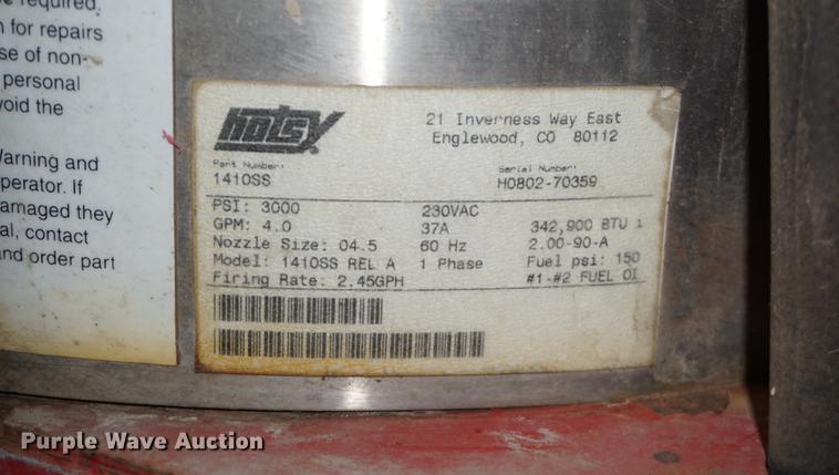 image for item DN9304 Hotsy pressure washer