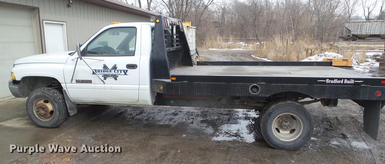 image for item DZ9214 1998 Dodge Ram 3500 flatbed pickup truck