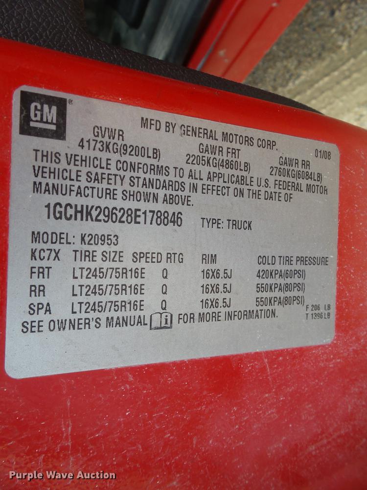 image for item L5657 2008 Chevrolet Silverado 2500HD Ext. Cab pickup truck