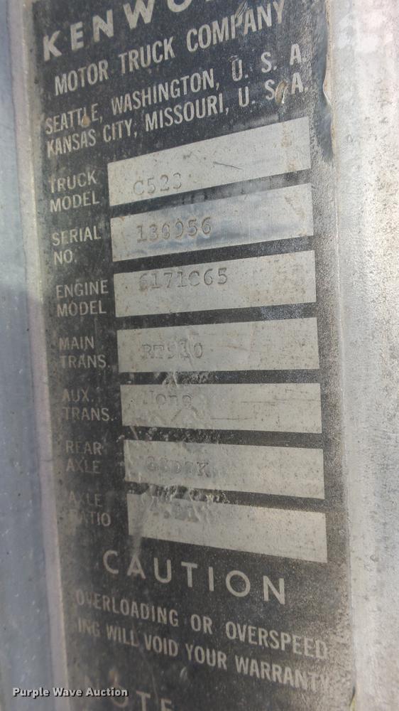 image for item DC0654 1973 Kenworth C523 truck chassis