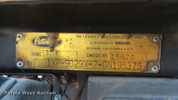 image for item DC0655 1985 Peterbilt 359 dump truck