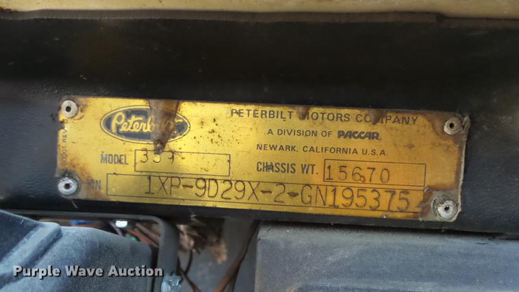 image for item DC0655 1985 Peterbilt 359 dump truck