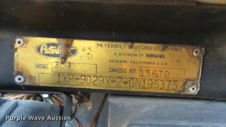 image for item DC0655 1985 Peterbilt 359 dump truck