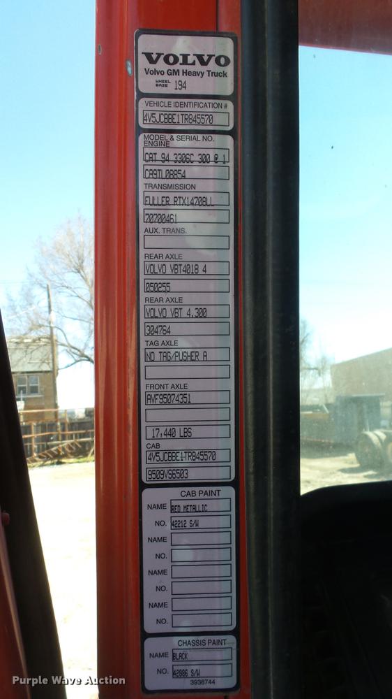 image for item DC0659 1996 Volvo WG dump truck