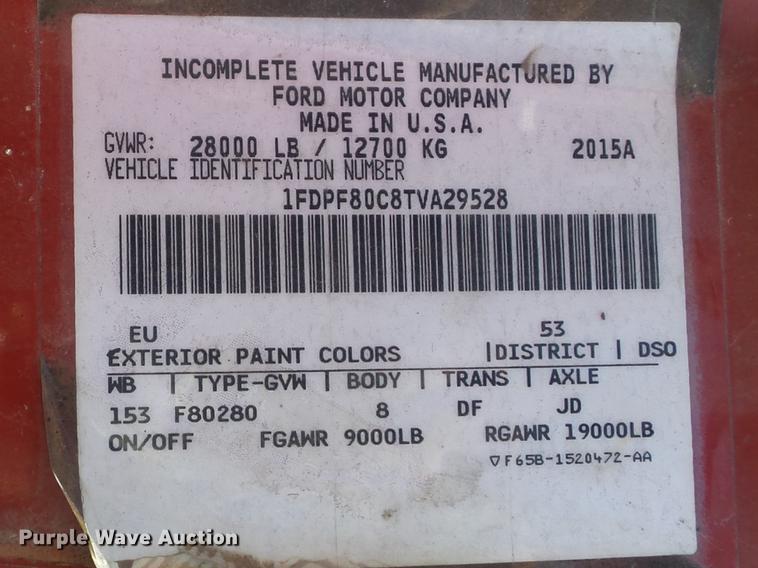 image for item DC7391 1996 Ford F800 dump truck