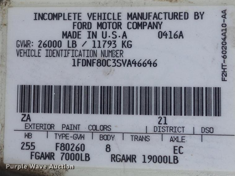 image for item DC7394 1995 Ford F800 dump truck