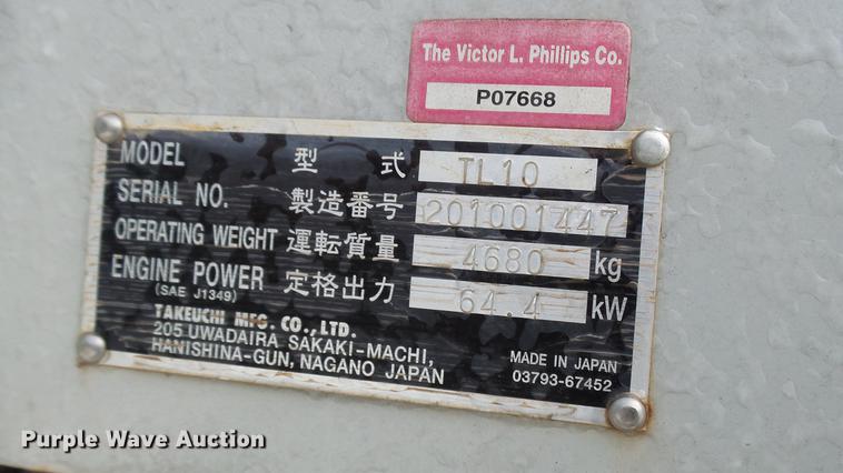 image for item DD9026 2014 Takeuchi TL10 skid steer