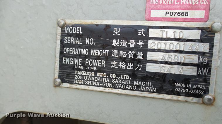 image for item DD9026 2014 Takeuchi TL10 skid steer