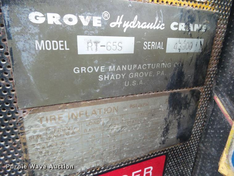 image for item DZ9250 1979 Grove RT65S crane