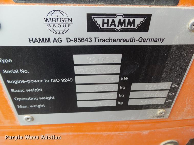 image for item DZ9256 2007 Hamm 3205P single drum vibratory roller
