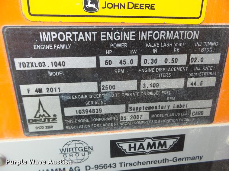 image for item DZ9256 2007 Hamm 3205P single drum vibratory roller