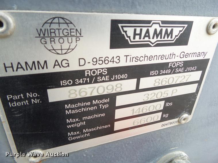 image for item DZ9256 2007 Hamm 3205P single drum vibratory roller