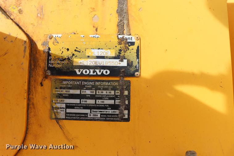 image for item EC9449 2004 Volvo L120E wheel loader