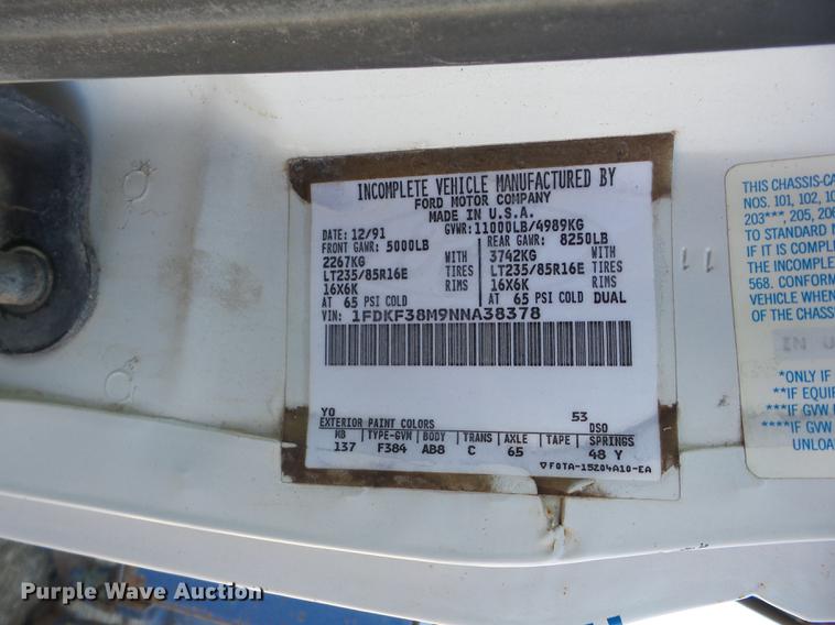 image for item AY9578 1992 Ford F350 applicator truck