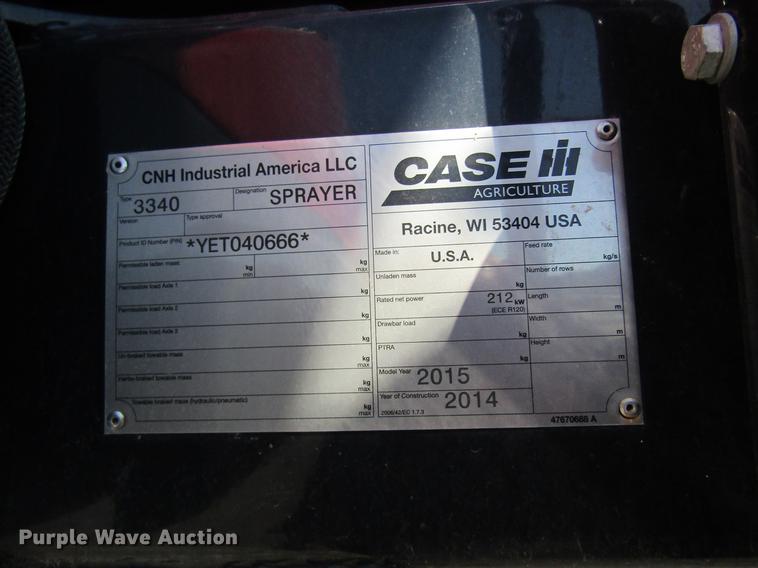 image for item DB5988 2015 Case IH Patriot 3340 self-propelled sprayer