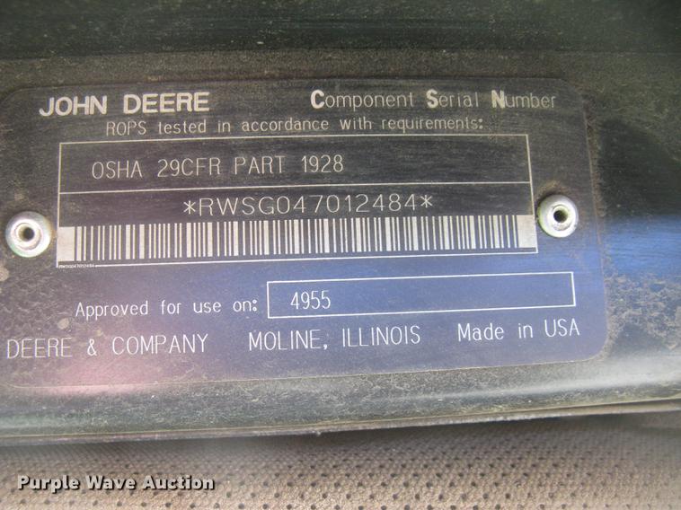 image for item DC2338 1990 John Deere 4955 MFWD tractor