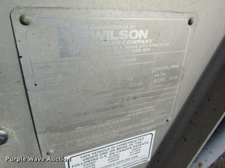 image for item DC4491 2001 Wilson DWH-400 double hopper bottom grain trailer