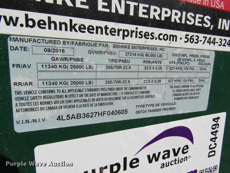 image for item DC4494 2017 Doyle dry fertilizer tender trailer