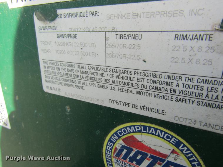 image for item DC4498 2010 Doyle dry fertilizer tender trailer