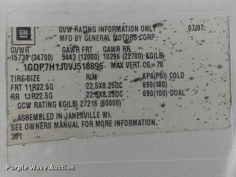 image for item DC7388 1997 GMC C7500 applicator truck