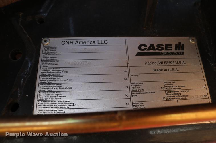 image for item DD8705 2010 Case IH 7120 RWA combine