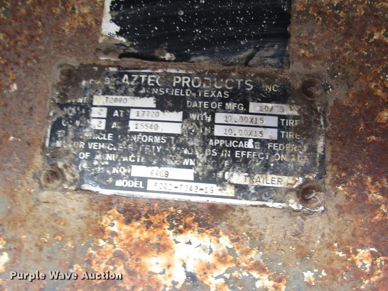 image for item DD8713 1980 Aztec FCBD7242-19 drop deck trailer