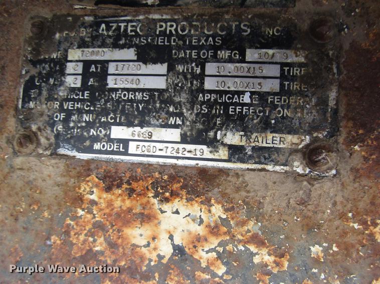 image for item DD8713 1980 Aztec FCBD7242-19 drop deck trailer