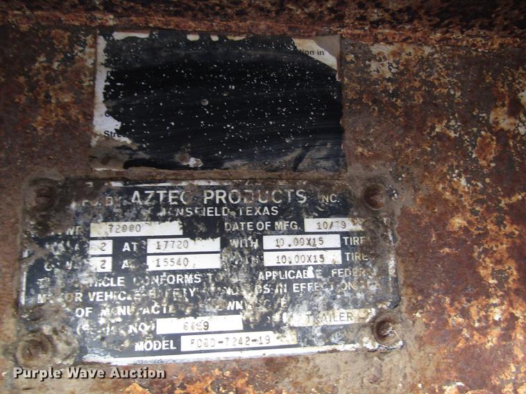 image for item DD8713 1980 Aztec FCBD7242-19 drop deck trailer