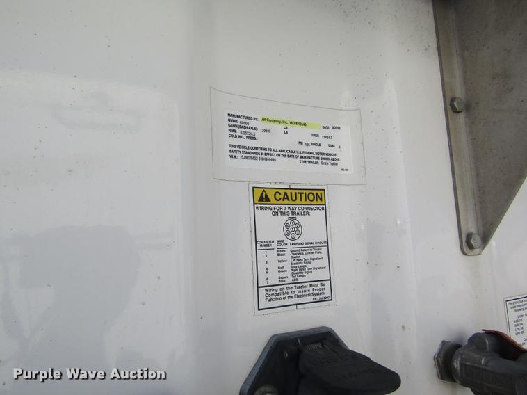 image for item DD8724 2009 Jet double hopper bottom grain trailer