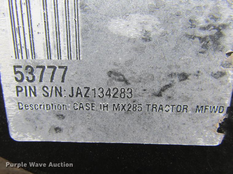 image for item DE6612 2005 Case IH MX285 MFWD tractor