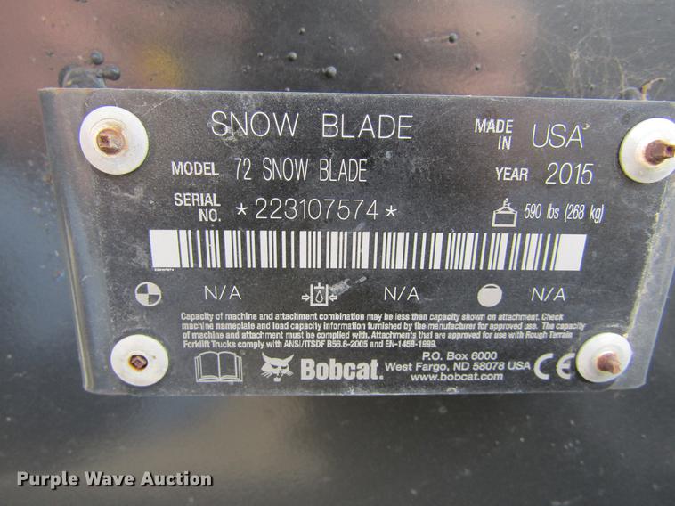 image for item DE6658 2015 Bobcat snow blade