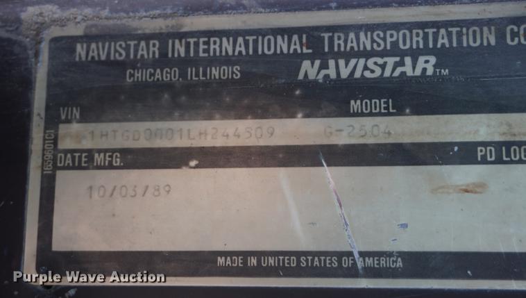 image for item DB0350 1990 International G2504 truck chassis