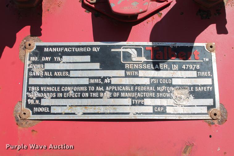 image for item DB5172 1997 Talbert TDW-35SA-HRG-1-T1 lowboy equipment trailer
