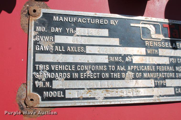 image for item DB5172 1997 Talbert TDW-35SA-HRG-1-T1 lowboy equipment trailer