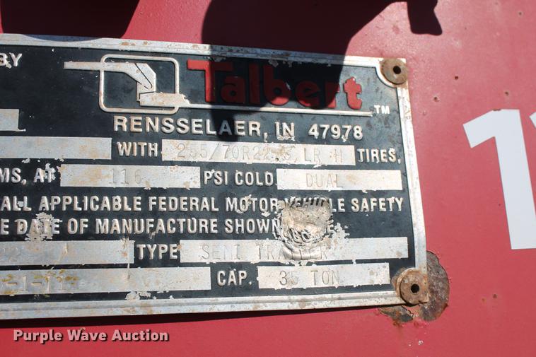 image for item DB5172 1997 Talbert TDW-35SA-HRG-1-T1 lowboy equipment trailer