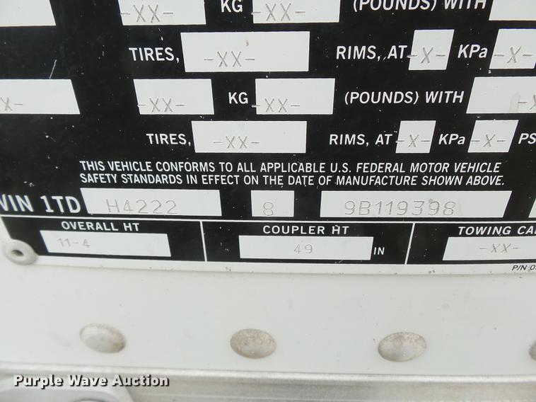 image for item DB7201 2009 Timpte double hopper bottom grain trailer