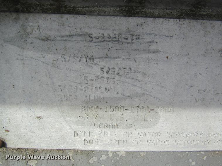 image for item DC4396 1978 shop built tank trailer