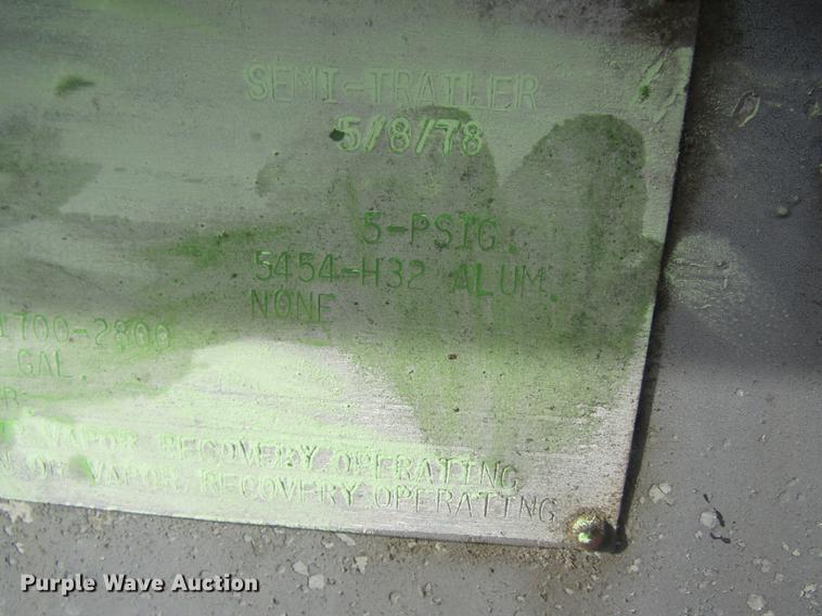 image for item DC4396 1978 shop built tank trailer