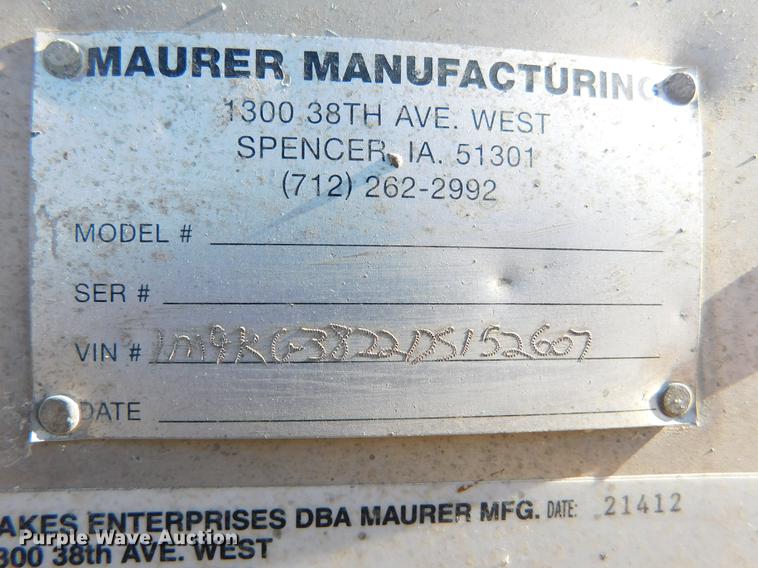 image for item DC8421 2013 Maurer double hopper bottom grain trailer