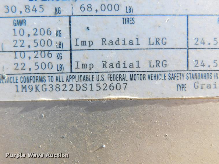 image for item DC8421 2013 Maurer double hopper bottom grain trailer