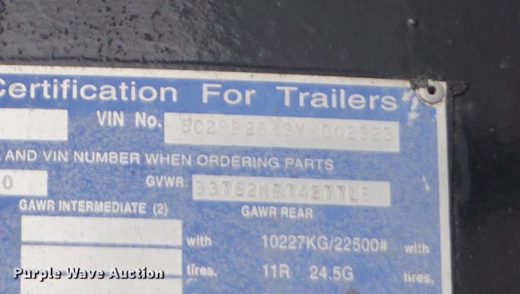 image for item DE3107 2000 Clement RKHS2025 end dump trailer