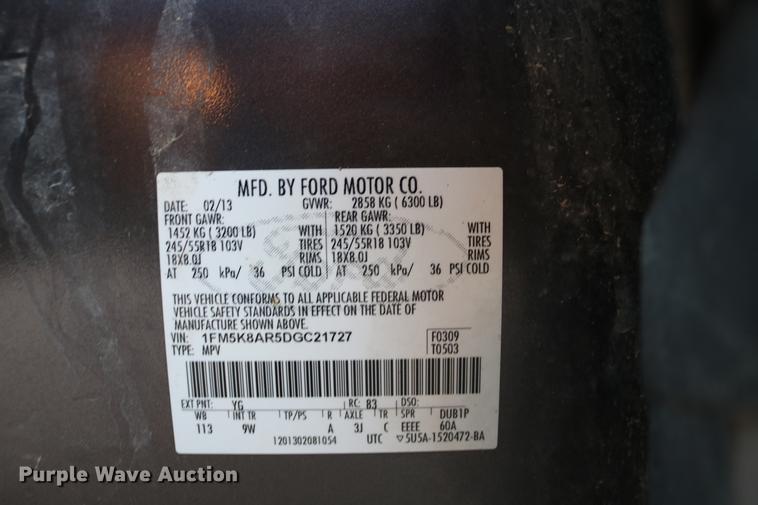 image for item DB6558 2013 Ford Explorer Police Interceptor SUV