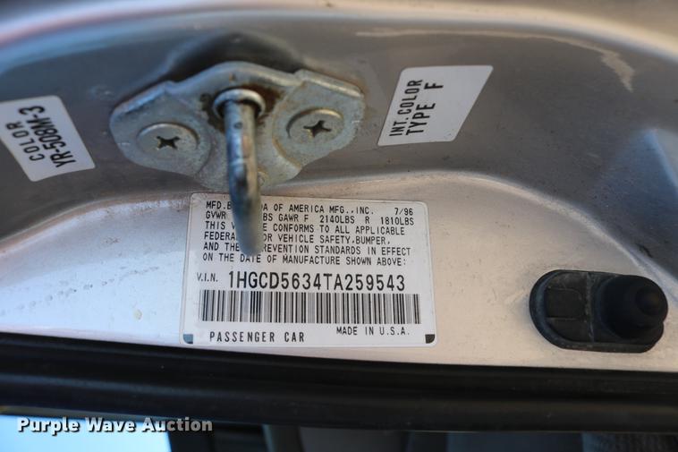 image for item DB6564 1996 Honda Accord