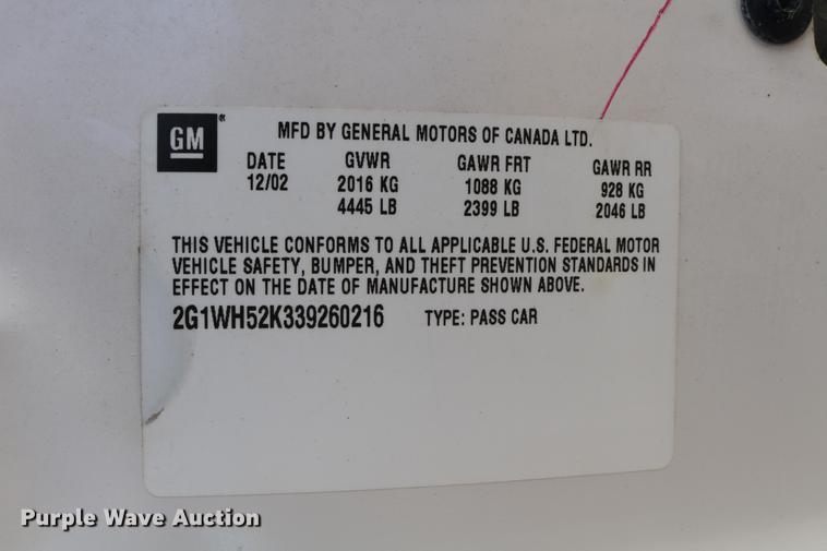 image for item DB6565 2003 Chevrolet Impala