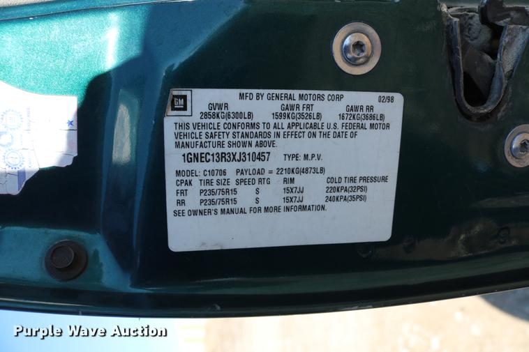 image for item DB6568 1999 Chevrolet Tahoe SUV