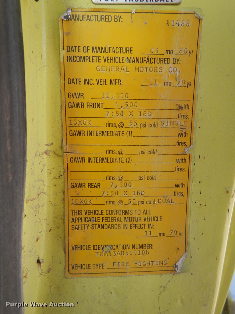 image for item DC0274 1980 GMC Sierra Grande 35 fire truck