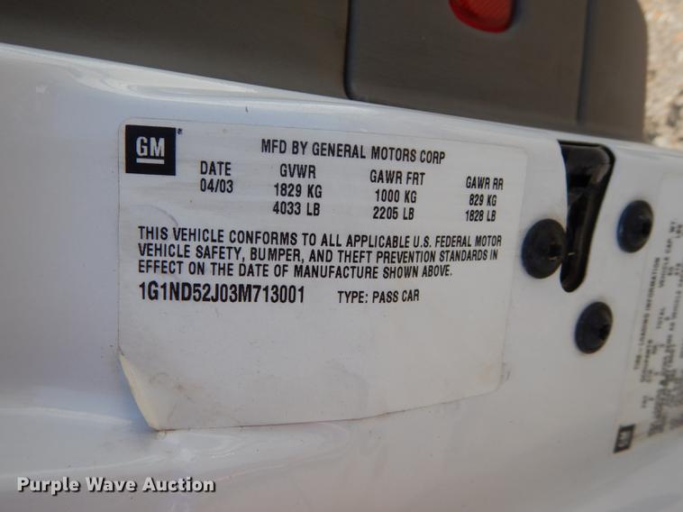 image for item DC0316 2003 Chevrolet Malibu